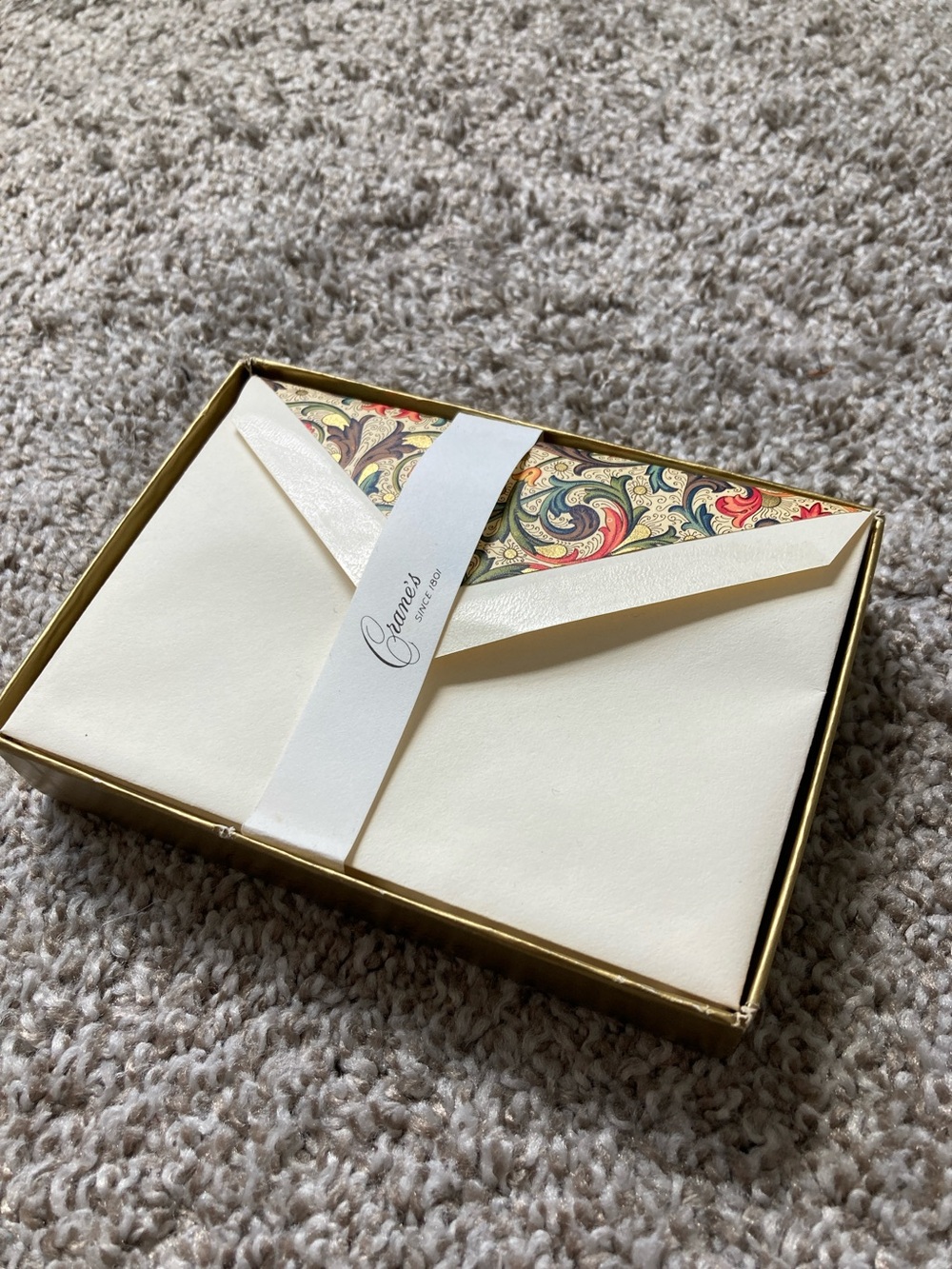 Vintage Crane's Kid Finish 100% rag paper Notecard & Envelope Set *Incomplete*